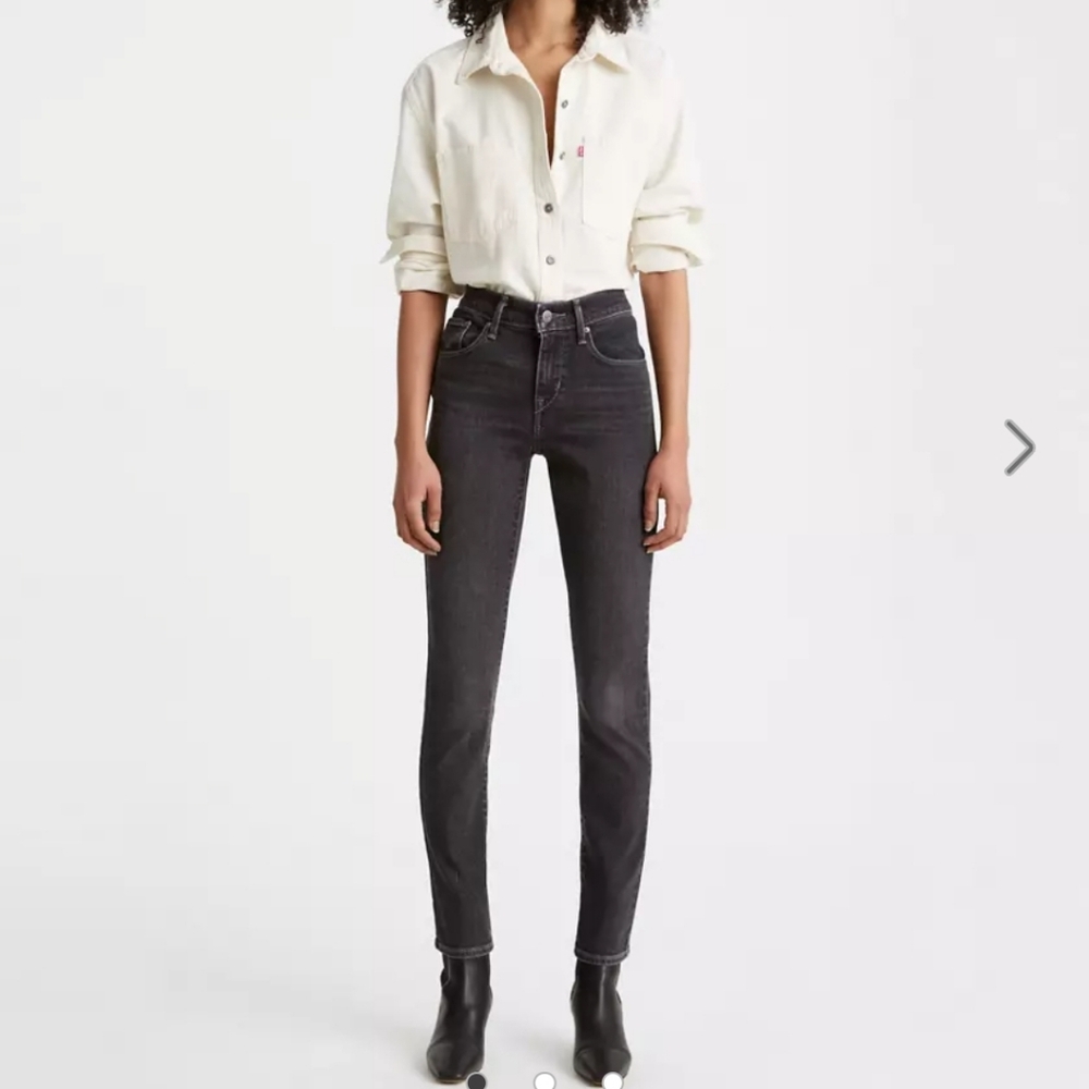 LEVIS MID RISE SKINNY BLACK JEANS 4 Womens Grunge Classy Preppy Y2K Straight Leg